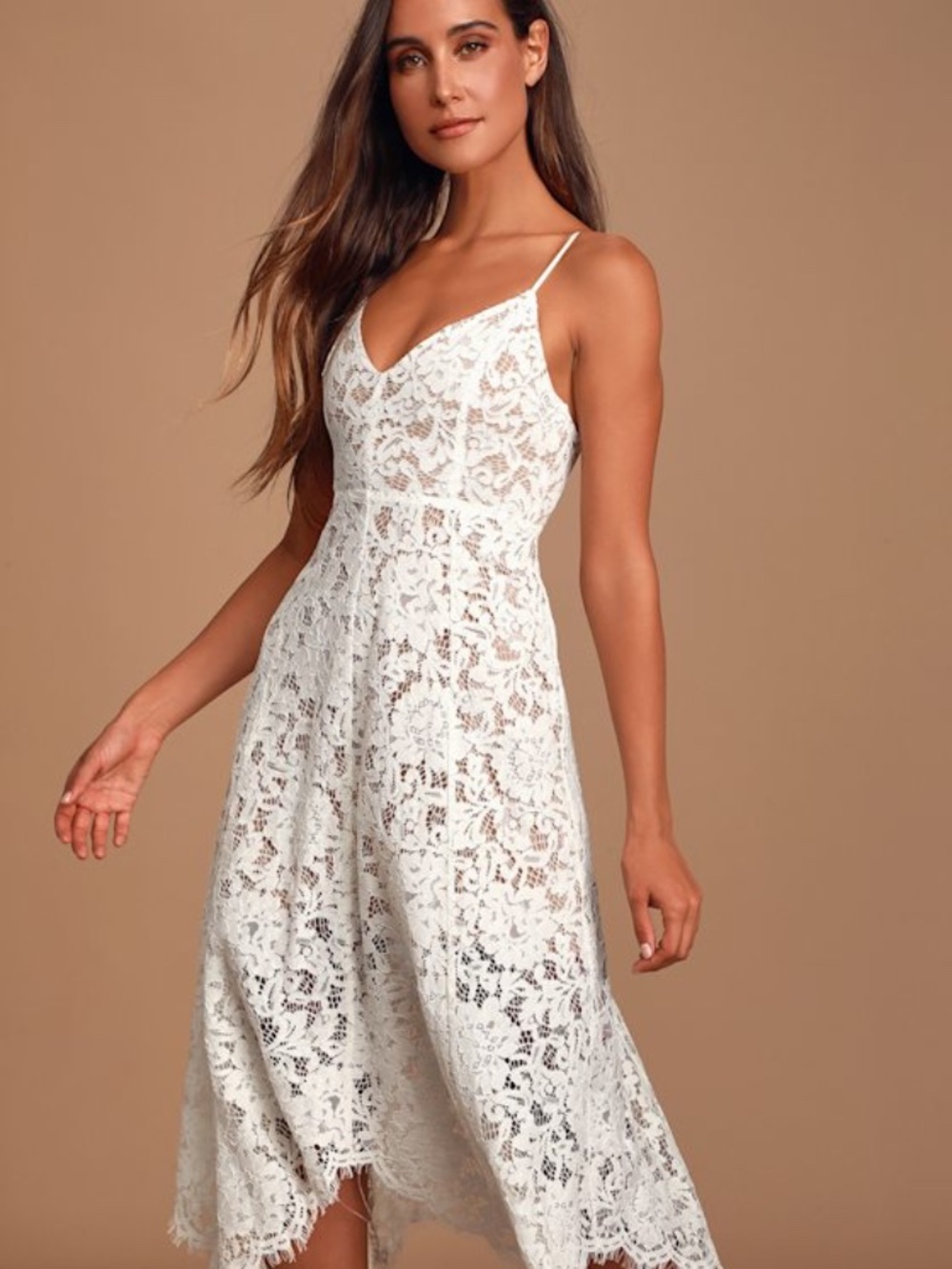 Lulus One Wish White Lace Midi Dress - Size 3X